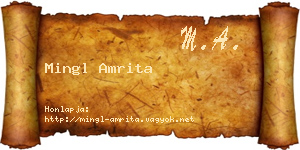 Mingl Amrita névjegykártya